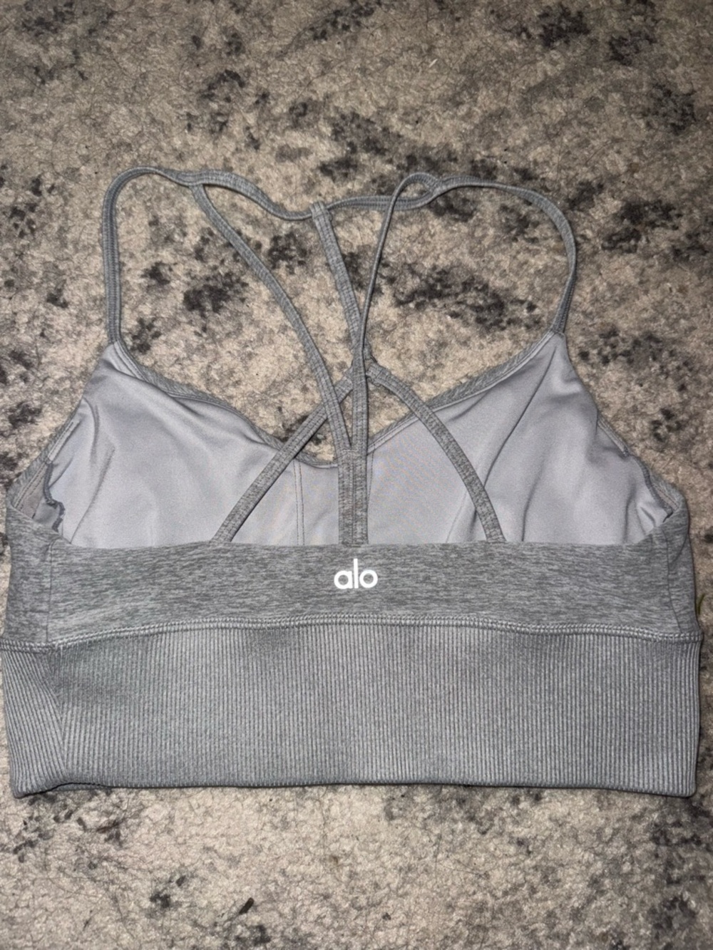 ALO Yoga Grey Strappy Crossback Sports Bra
